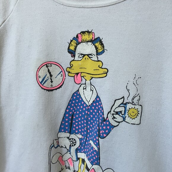 Vintage Miracle Ventures Sweatshirt Womens XL Novelty Funny Dont Do Mornings - Picture 2 of 11